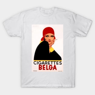 CIGARETTES BELGA Art Deco Advertising Belgian Tobacco Cigar Vintage T-Shirt